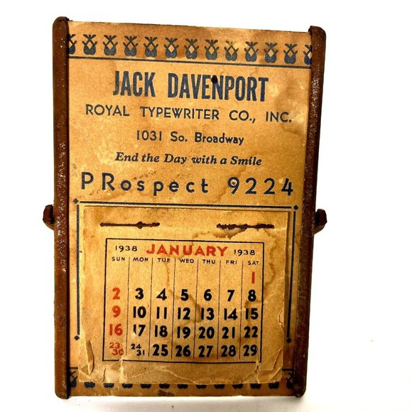 Vintage Advertising Desk Calander & Mirror 1938 - Picture 10 of 14